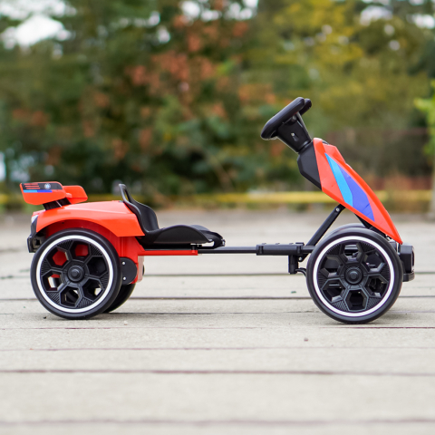 Go-Kart electric pentru copii 3-7 ani, 70W 12V, cu roti moi si telecomanda, rosu [4]