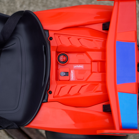 Go-Kart electric pentru copii 3-7 ani, 70W 12V, cu roti moi si telecomanda, rosu [11]