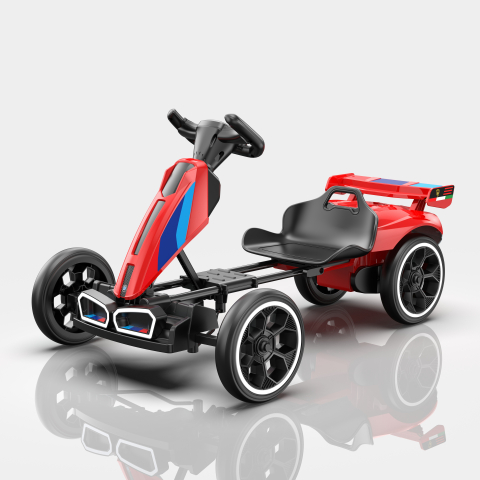 Masinute electrice - Go-Kart electric recomandat 3-7 ani, 70W 12V 4.5Ah cu roti moi si telecomanda, rosu