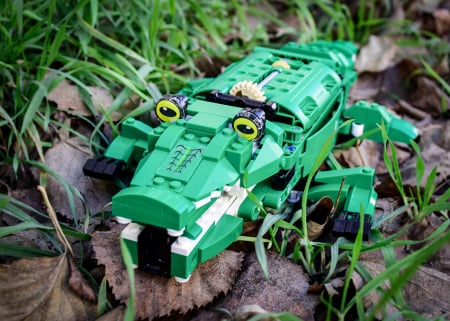 Jucarie Dinozaur sau crocodil 2 in 1 cu RC, set constructie CADA din 435 piese [3]