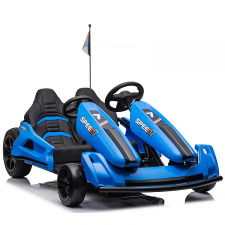 Masinute electrice - Kart electric pentru 2 copii, Kinderauto Speed7 600W 48V 14Ah, premium, culoare Albastra