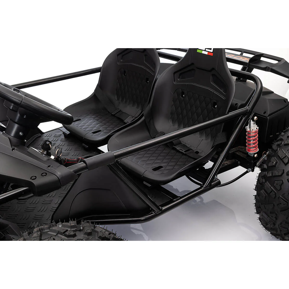 Buggy electric pentru 2 copii, Kinderauto General, 800W 48V 20Ah, roti gonflabile,  music player, negru [9]