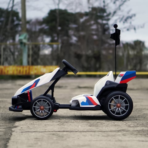 Kart electric pentru copii  BMW Motosport  putere 500W, sasiu ajustabil, Alb [7]