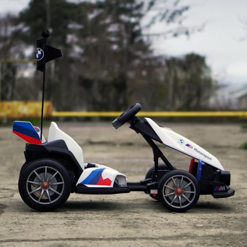 Kart electric pentru copii  BMW Motosport  putere 500W, sasiu ajustabil, Alb [3]