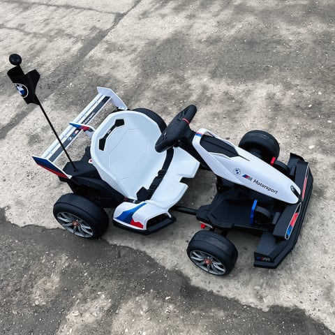 Kart electric pentru copii  BMW Motosport  putere 500W, sasiu ajustabil, Alb [9]