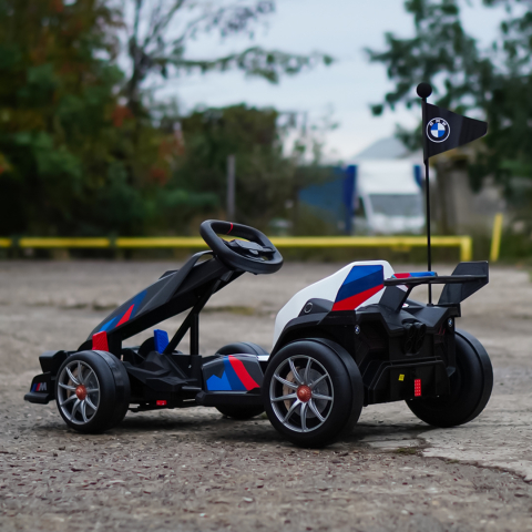 Kart electric pentru copii  BMW Motosport  putere 500W, sasiu ajustabil, Gri [6]