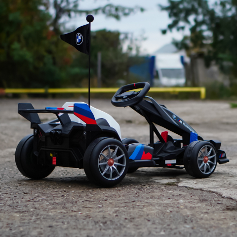 Kart electric pentru copii  BMW Motosport  putere 500W, sasiu ajustabil, Gri [5]