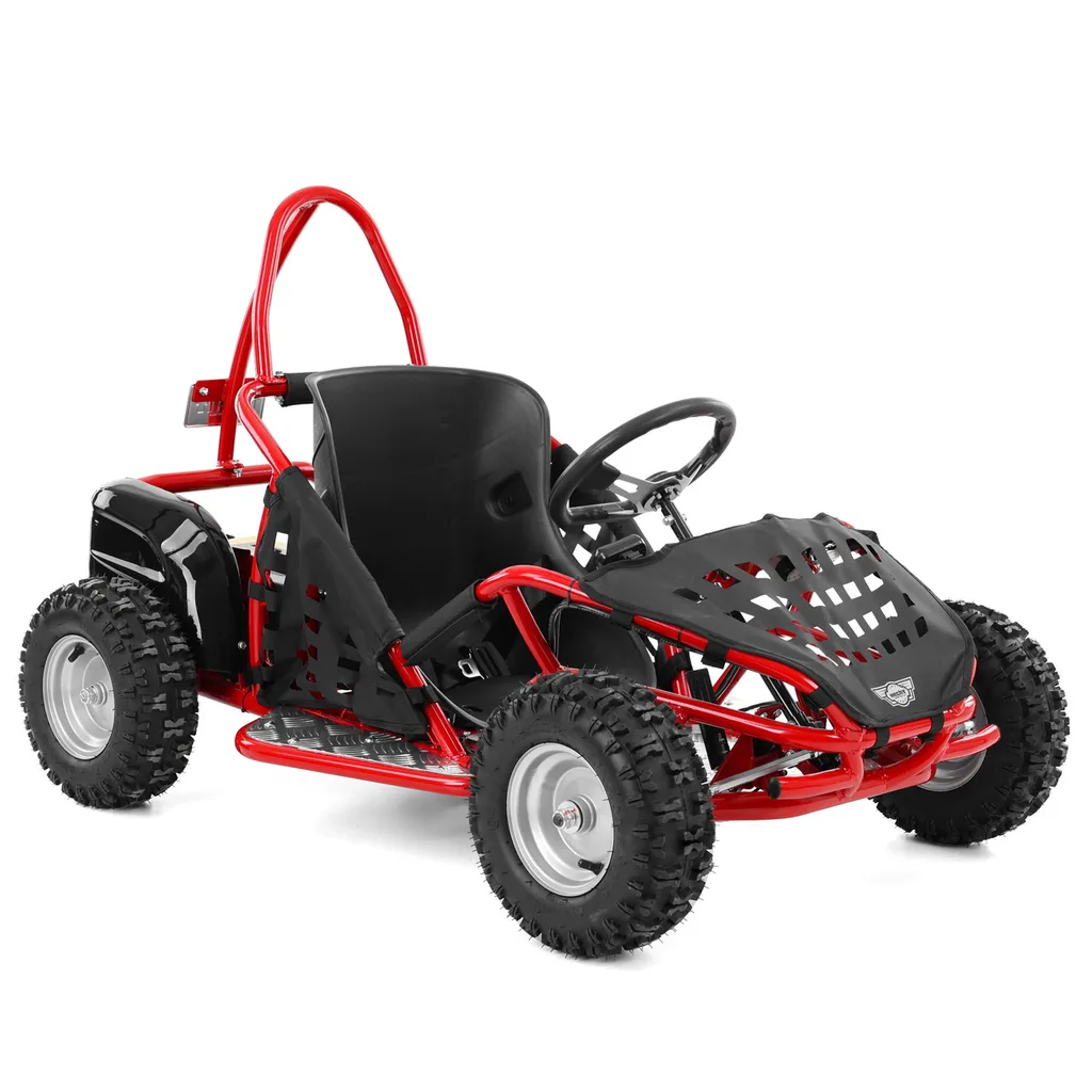 Masinute electrice - Kart electric pentru copii Kinder ecoGokart 1000W, baterie 48V, culoare rosie