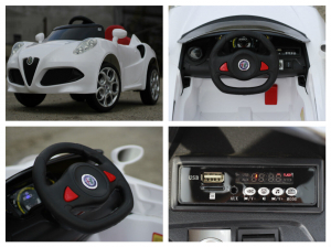 Masinuta electrica Alfa Romeo 4C 2x 15W STANDARD #Alb [7]