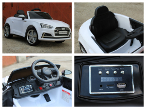 Masinuta electrica Audi S5 Cabriolet 2x35W CU ROTI MOI 12V #Alb [9]