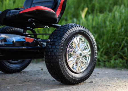 Kinderauto GO Kart cu pedale de la FORD cu ROTI Gonflabile si scaun tapitat #Negru [13]