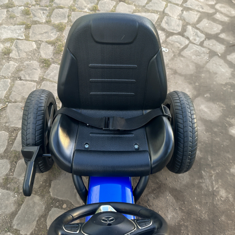 Kinderauto GO Kart cu pedale de la Mercedes, roti cauciuc solid, scaun reglabil, centura de siguranta #Albastru [11]