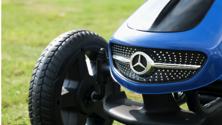 Kinderauto GO Kart cu pedale de la Mercedes, roti cauciuc solid, scaun reglabil, centura de siguranta #Albastru [5]