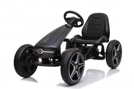 Masinute electrice - Kinderauto GO Kart cu pedale de la Mercedes, roti cauciuc solid, culoare Negru