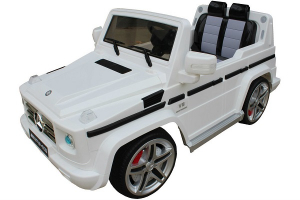 Masinute electrice - Masinuta electrica Mercedes G55 AMG 12V CU ROTI MOI #Alb