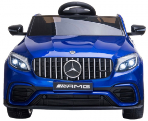 Masinuta electrica Mercedes GLC63s 70W 12V cu Scaun Tapitat #Albastru [2]
