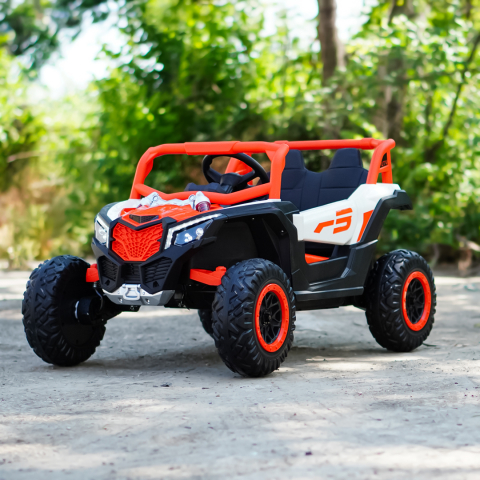 Kinderauto Warrior, UTV electric pentru copii, 4x4, 120W, 12V 7Ah, roti moi Premium, culoare portocalie [1]