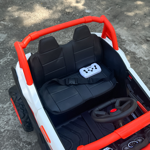 Kinderauto Warrior, UTV electric pentru copii, 4x4, 120W, 12V 7Ah, roti moi Premium, culoare portocalie [12]
