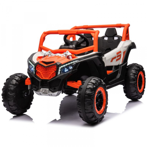 Masinute electrice - Kinderauto Warrior, UTV electric pentru copii, 4x4, 120W, 12V 7Ah, roti moi Premium, culoare portocalie