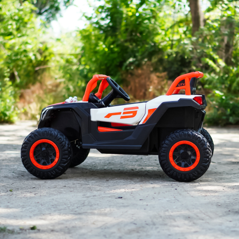 Kinderauto Warrior, UTV electric pentru copii, 4x4, 120W, 12V 7Ah, roti moi Premium, culoare portocalie [3]