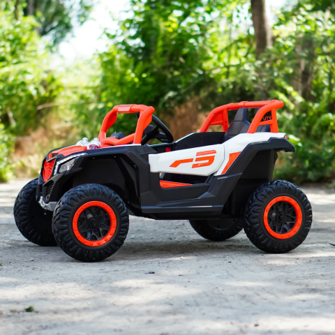 Kinderauto Warrior, UTV electric pentru copii, 4x4, 120W, 12V 7Ah, roti moi Premium, culoare portocalie [2]
