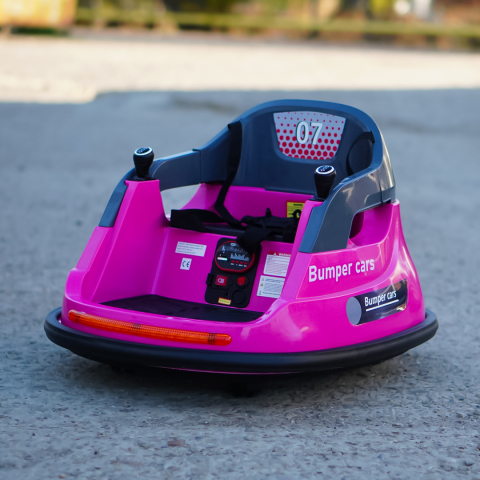 Masinuta busitoare cu telecomanda, Kinderauto Bumper, 70W 12V, culoare roz [2]