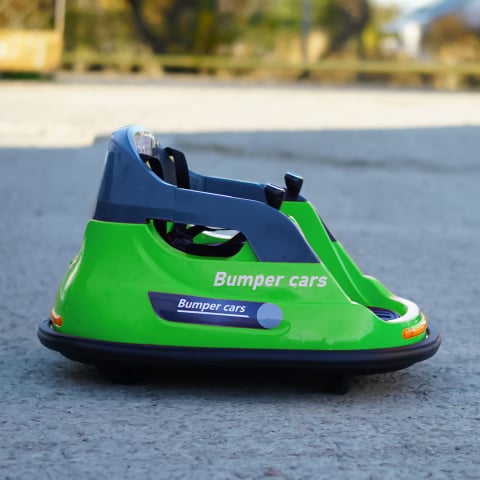 Masinuta busitoare cu telecomanda, Kinderauto Bumper, 70W 12V, verde [2]