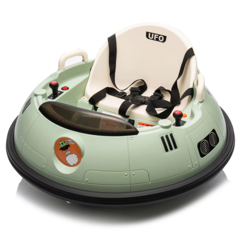Masinute electrice - Masinuta busitoare cu telecomanda, Kinderauto UFO 360, 80W 12V, culoare verde