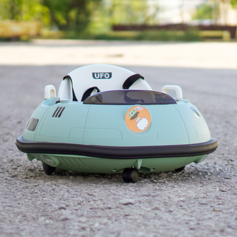 Masinuta busitoare cu telecomanda, Kinderauto UFO 360, 80W 12V, culoare verde [2]