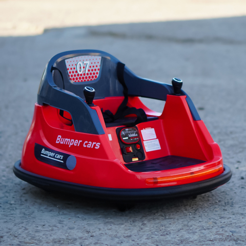 Masinuta busitoare pentru copii, Kinderauto Bumper, telecomanda control parental,  70W 12V, culoare rosie [2]