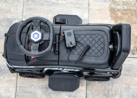 Masinuta electrica de politie Kinderauto Police 30W 6V cu megafon si music player, bluetooth, culoare Negru [7]