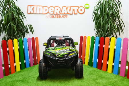 Masinuta electrica 4x4 Kinderauto BJF119A 120W 12V cu Scaun TAPITAT #Verde [1]
