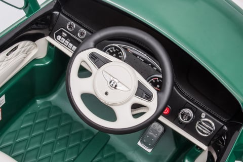 Masinuta electrica pentru copii Bentley Mulsanne 90W cu roti moi si scaun tapitat, verde [39]