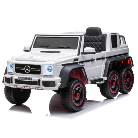 Masinute electrice - Masinuta electrica copii, Mercedes G63 6x6, 210W, 12V 10Ah, echipare Premium, alba