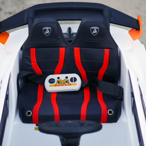 Masinuta electrica cu functie drift Lamborghini Huracan STO, putere 500W, 24V, echipare Premium, alb [10]