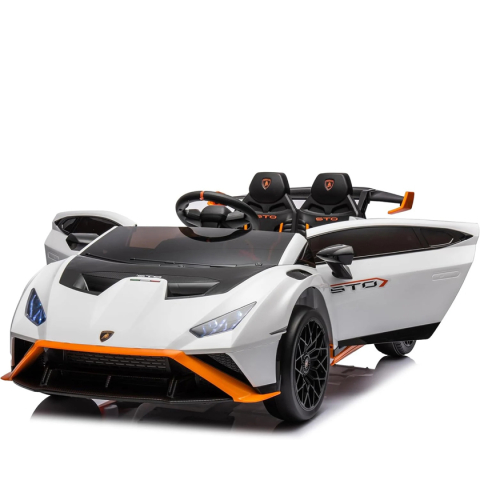 Produse in stoc - Masinuta electrica cu functie drift Lamborghini Huracan STO, putere 500W, 24V, echipare Premium, alb