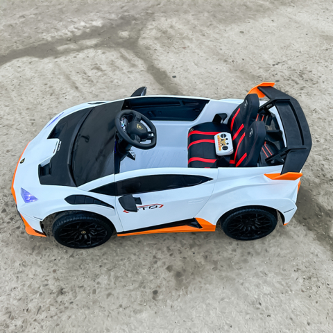 Masinuta electrica cu functie drift Lamborghini Huracan STO, putere 500W, 24V, echipare Premium, alb [14]