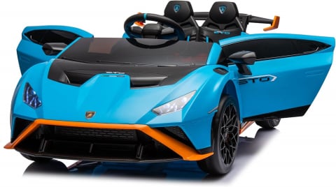 Masinute electrice - Masinuta electrica cu functie drift Lamborghini Huracan STO, putere 500W, 24V, echipare Premium, albastra