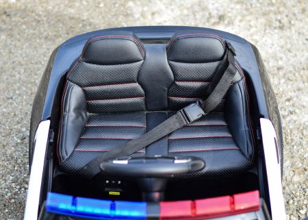 Masinuta electrica de politie Kinderauto JC666 70W 12V cu scaun tapitat, culoare Negru [12]