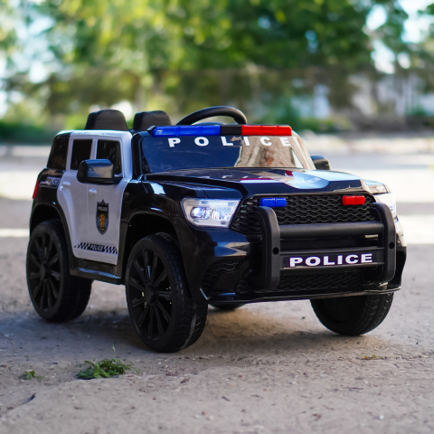 Masinuta electrica de politie, Kinderauto POLICE 911 120W 12V 7Ah premium, neagra [9]