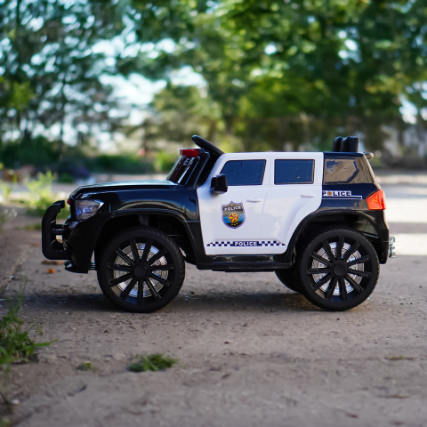 Masinuta electrica de politie, Kinderauto POLICE 911 120W 12V 7Ah premium, neagra [4]