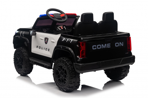 Masinuta electrica de politie pentru 2 copii, Kinderauto Police Patrol, 4x4, 800W, 24V, dotari premium, neagra [3]