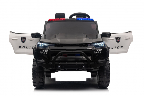 Masinuta electrica de politie pentru 2 copii, Kinderauto Police Patrol, 4x4, 800W, 24V, dotari premium, neagra [7]