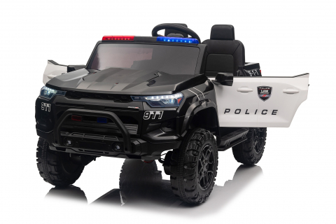 Masinuta electrica de politie pentru 2 copii, Kinderauto Police Patrol, 4x4, 800W, 24V, dotari premium, neagra [8]