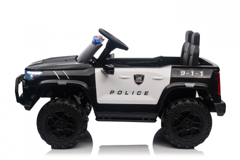 Masinuta electrica de politie pentru 2 copii, Kinderauto Police Patrol, 4x4, 800W, 24V, dotari premium, neagra [1]