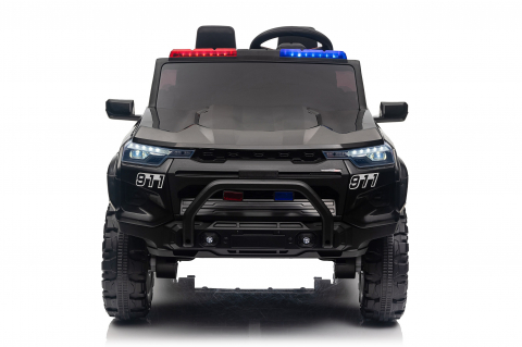 Masinuta electrica de politie pentru 2 copii, Kinderauto Police Patrol, 4x4, 800W, 24V, dotari premium, neagra [2]