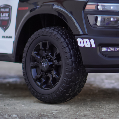 Masinuta electrica de politie pentru 2 copii, DODGE RAM 2500 REBEL, 400W, 24V, echipare, premium, neagra [11]