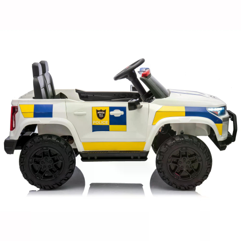 Masinuta electrica de politie pentru 2 copii, Kinderauto Police Patrol, 4x4, 800W, 24V, premium, culoare alba [5]