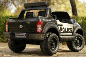 Masinuta electrica Ford Ranger POLICE 90W cu Scaun TAPITAT #Negru [3]