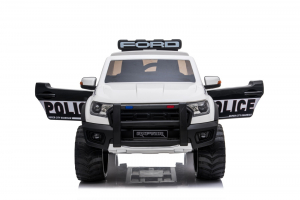 Masinuta electrica Ford Ranger POLICE 90W cu Scaun TAPITAT #Alb [1]